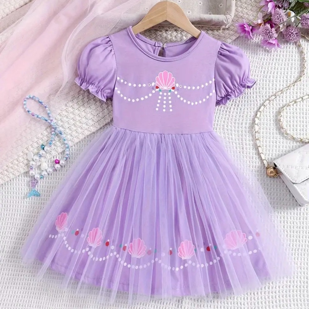 Purple Dress with Shell Design